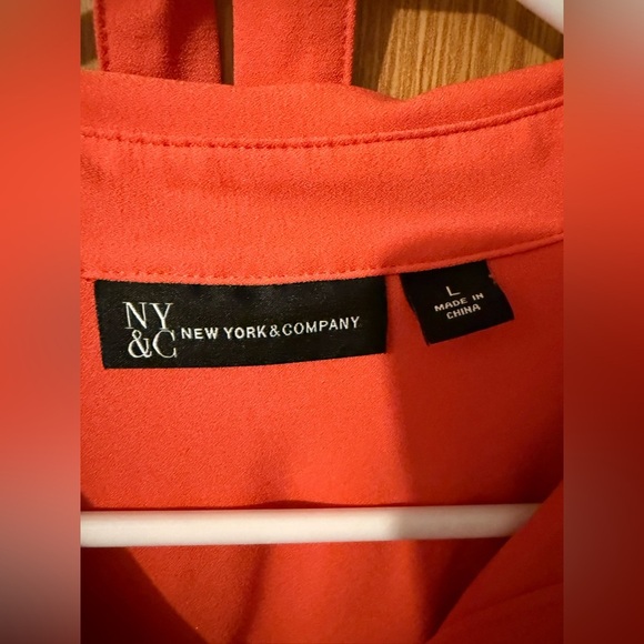 Women's Orange/Red Shirtdress with Belt - Picture 4 of 8